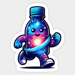 Mascot of a Running Bottle Sticker